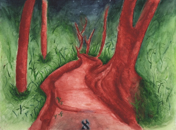 Title: Jungle
Date: 2025-06-15
Series: watercolor
Description: This painting accompanies a poem in my writing essay.
