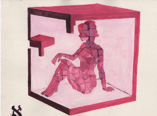 Title: She, the poem
Date: 2025-06-19
Series: watercolor
Description: This painting accompanies a poem in my writing essay.