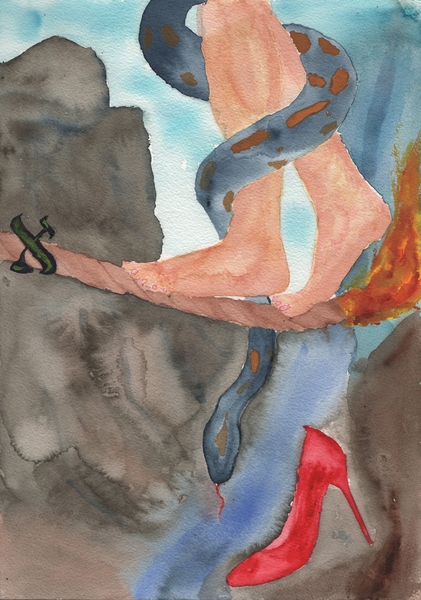 Title: Abyss
Date: 2025-10-13
Series: watercolor
Description: Any artist must separate his work from any romantic game.
Notes: This painting is also part of the song Abyss.