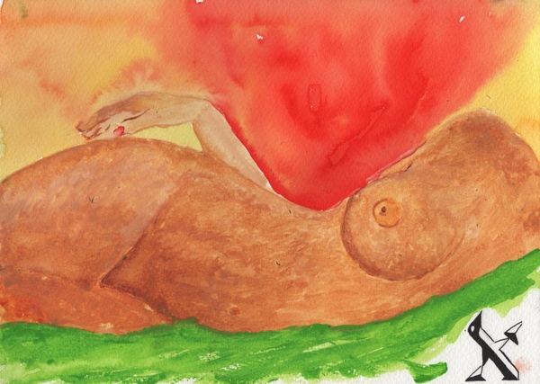 Title: Female Nude
Date: 2025-11-19
Series: watercolor
Description: A sketch exploring new watercolor techniques