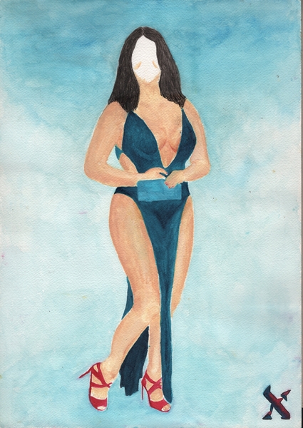 Title: Wargamified Painting
Date: 2026-01-19
Series: watercolor
Description: A woman tries to push the impossible beyond its own ending
Notes: The painting aspired to become a saga of many paintings, yet only one ever happened